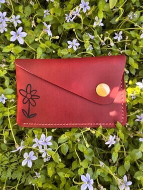 Genuine Leather Wallet  RANGOON RED Credit Card Holder Wallet NEW FAST SHIP